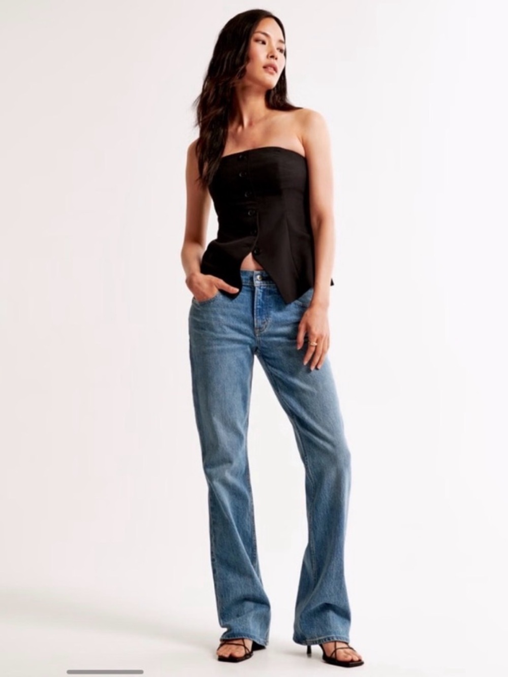 Abercrombie & Fitch curve love low rise boot cut blue jeans size 27